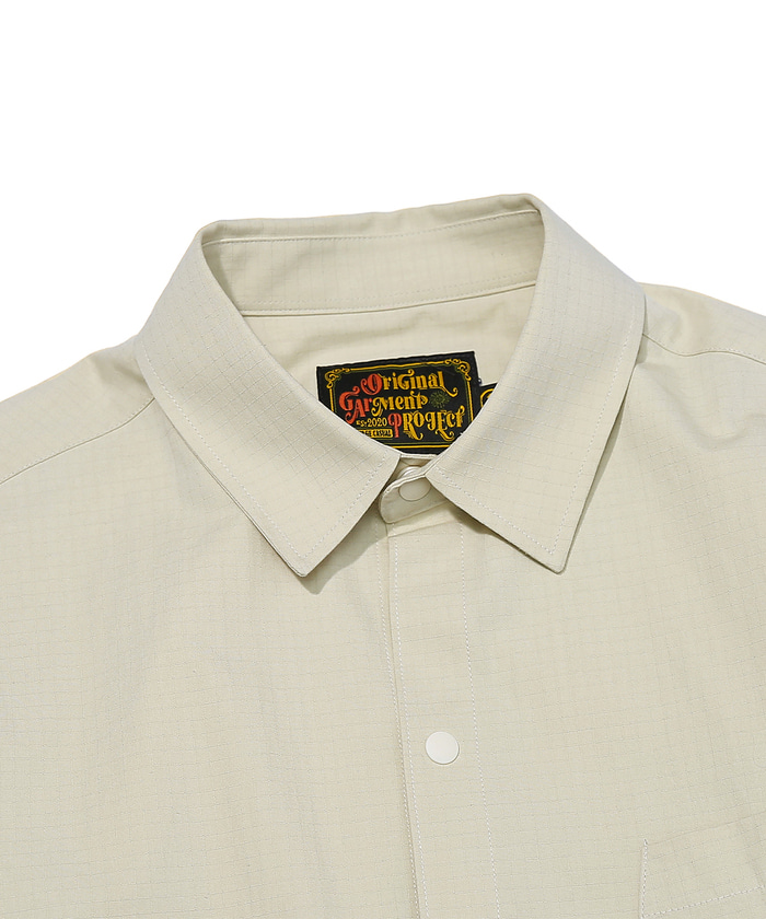 Military Utility Cotton Double Pocket shirt Ivory