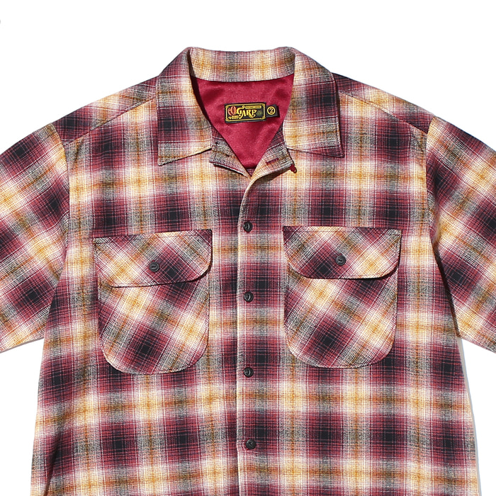 Cosmo Checker Flannel Open Half Shirt Red
