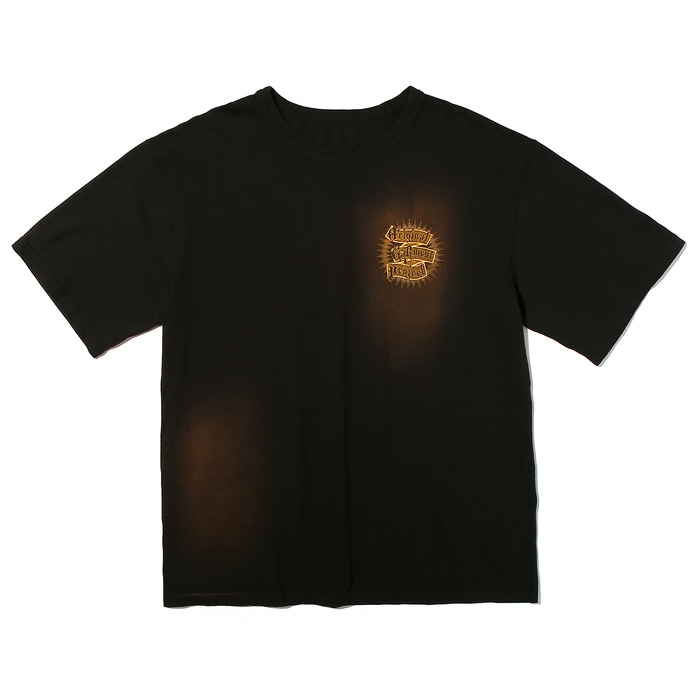 Garment Washed Lettering Graphic Tee Black