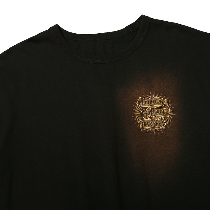 Garment Washed Lettering Graphic Tee Black