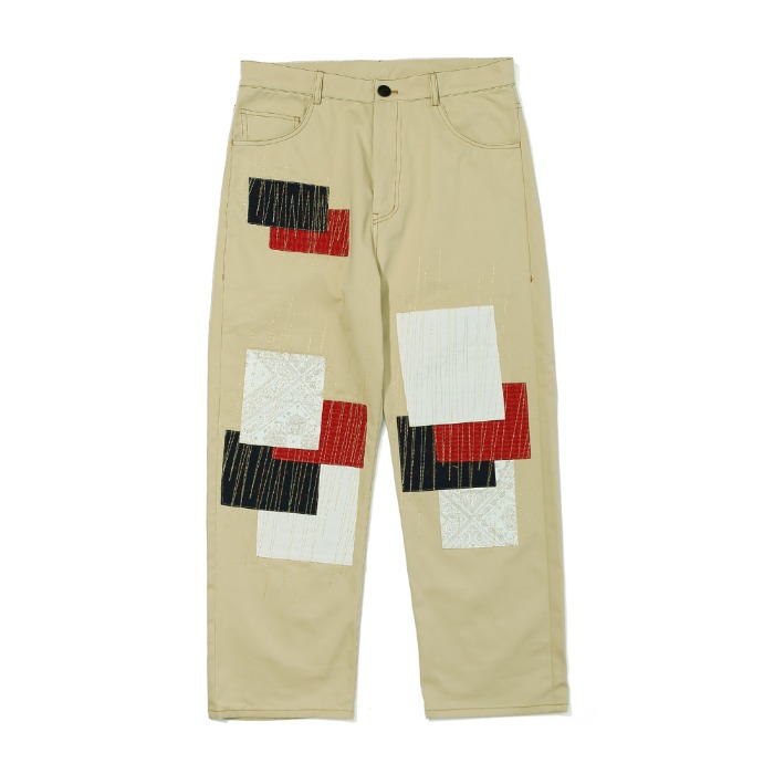 (20%SALE)PATCHWORK CHINO PANTS BEIGE