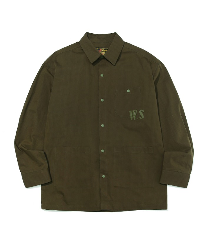 Military Utility Cotton Double Pocket shirt Khaki