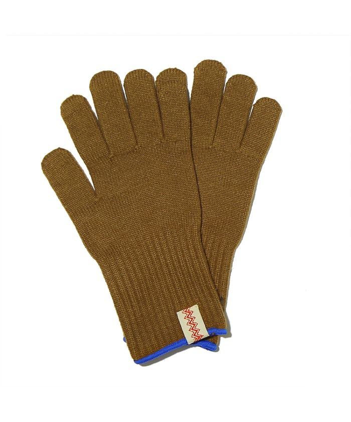 Small Logo Wool Touch Glove Brown