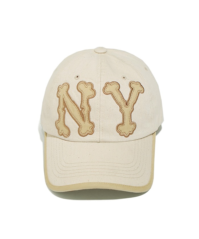NY Emblem Washed B.B Cap Ivory