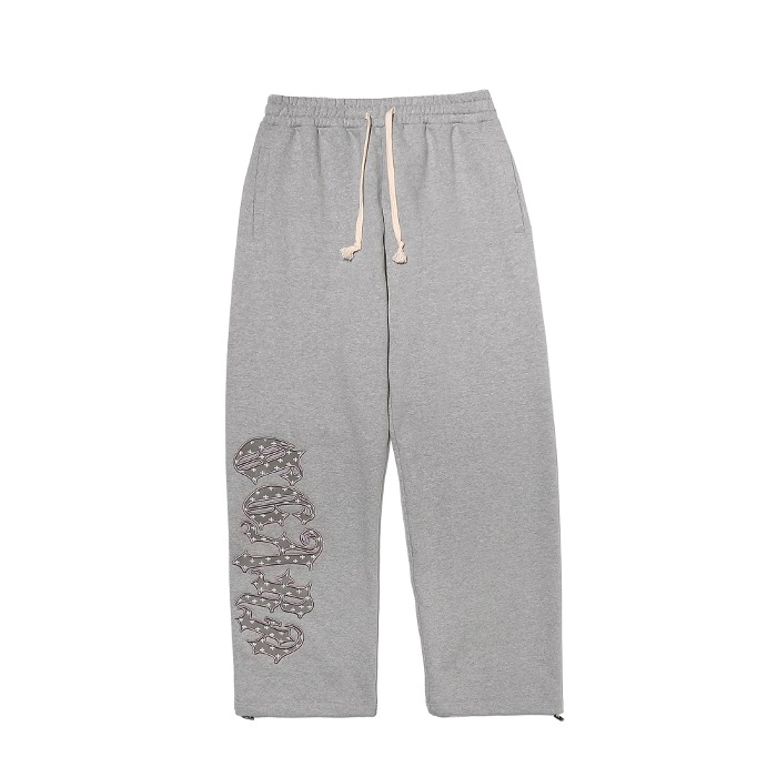 Chicano Lettering Sweat Pants Gray
