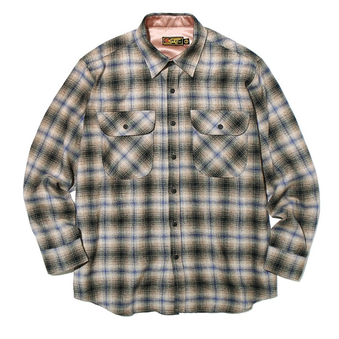 Cosmo Checker Flannel Long Sleeve Shirt Gray